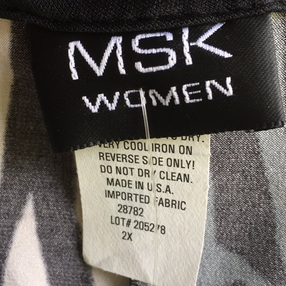 MSK Women 2X sleeveless dress w/ruffles at bottom - Picture 3 of 5